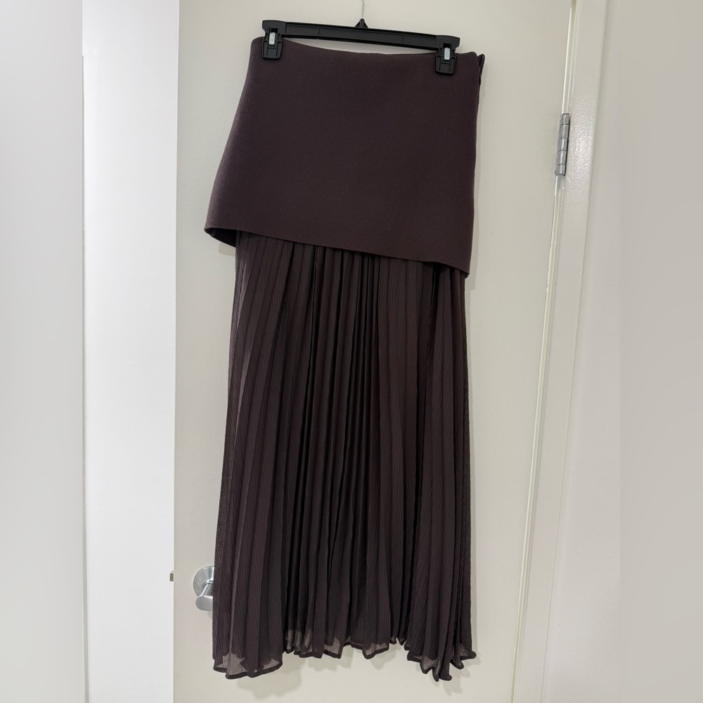 Zara Dark Brown High Low Skirt